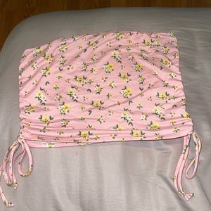 Baby Pink Scrunchie Crop Top